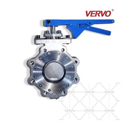 China 4 Inch Lug Double Eccentric Butterfly Valve PN20 A351 Cf8m 150Lb 100mm PTFE Seat Double Offset Butterfly Valve for sale