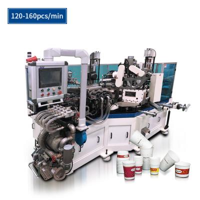 China Máquina de la taza de papel 150pcs/min de SCM-H/maquinaria automáticas de alta velocidad horizontales de la fabricación con el lacre del aire caliente en venta