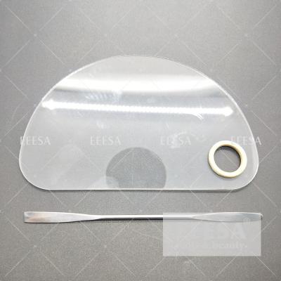 China Makeup Palette Clear Acrylic Nail Stamping Plates Gel Polish Mixing Spatula for sale