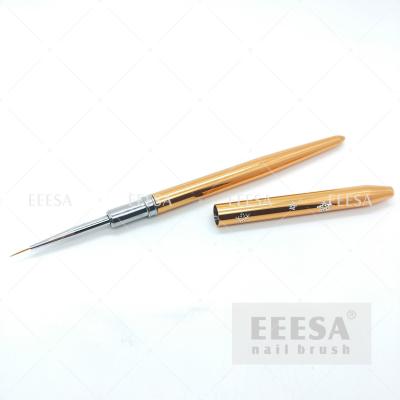 China Nail Art Brushes Painting Nails Detailer Brush Rose Gold Color Metal Handle OEM ODM for sale