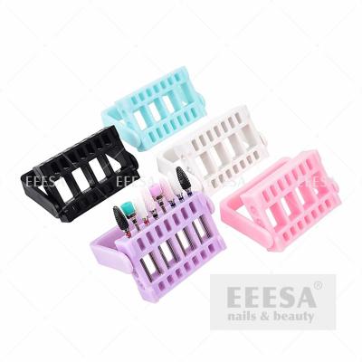 China Foldable 16 Holes Nail Dril Bits Holder Adjustable Display Shelf Manicure Storage Container Tool for sale