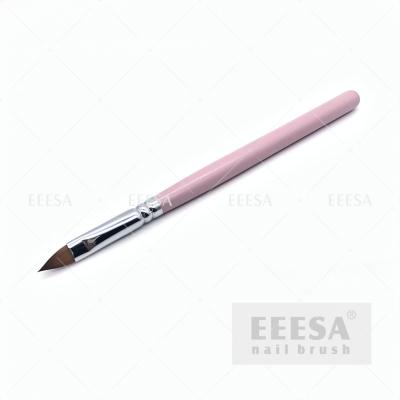 China Big Size 3D Nail Brush Flower Sculpting Nail Art Brush with Pink Wooden Handle for sale