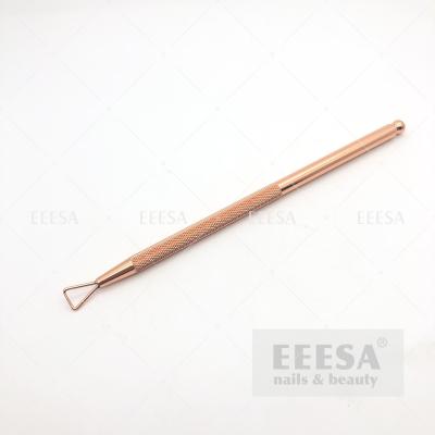 China Rose Gold Stainless Steel Cuticle Pusher Nail Prep Implements OEM for sale