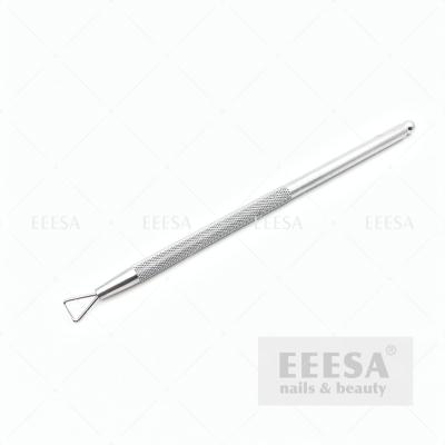 China Silver Stainless Steel Cuticle Pusher Nail Prep Implements OEM for sale
