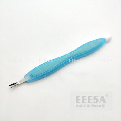 China In Stock 2 Ways Remover Nail Cuticle Fork Silicone Nail Art Tool for sale