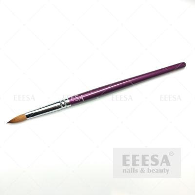 China Excellent Kolinsky Germany Hair Purple Black Wooden Handle Angle Nail Acrylic Brush for sale