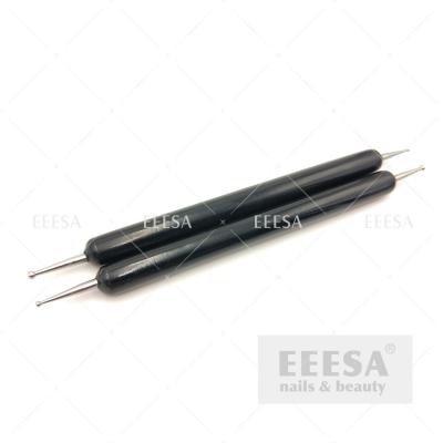 China Custom 2 Sides Black Round Gel Balls Nail Art Dot Pen Dotting Tools for sale