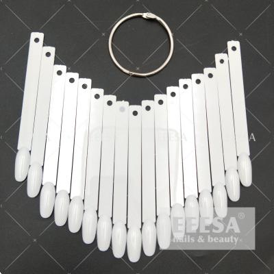 China White Stick Fan Shape Round Practice Color Chart Display Nail Tips for sale