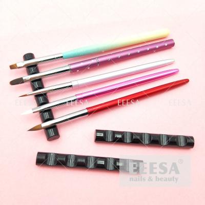 China Cheap Black 5 Slot Plastic Art Penholder Nail Brush Tool Holder for sale