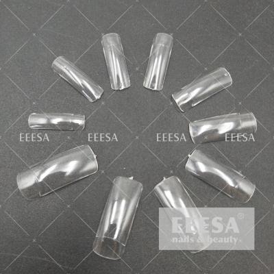 China 10 Size Ladies Extention False Acrylic Clear Square Small Custom French Nail Tips for sale