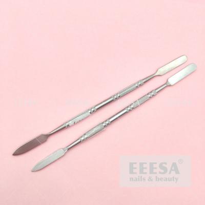 China Dual-Ended Metal Stainless Steel Nails Beauty Art Pusher Gel Removel Spatula Tool for sale