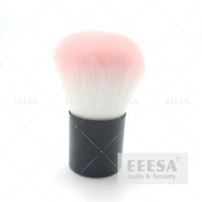 China Custom Logo Black Short Handle Professional Pink Nail Dust Clean Brush for sale