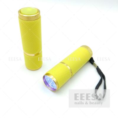 China Yellow Wireless Portability Small Size Gel Uv Nail Flashlight Lamp Led 9W for sale