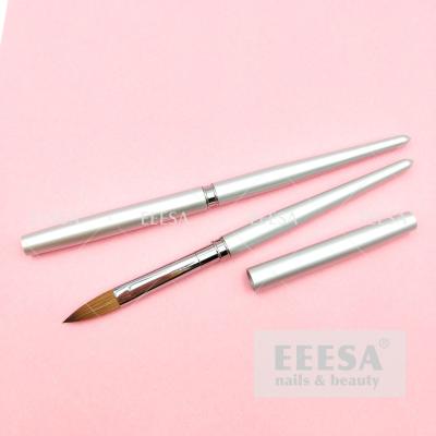 China High Quality Silver Ring Metal Handle Kolinsky Sable Hair Nail Acrylic Brush Size 12 for sale