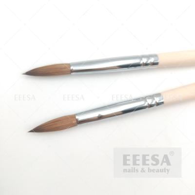 China Size 6 Extension Nails Natural Wood 100% Kolinsky Acrylic Nail Pencil Brush for sale