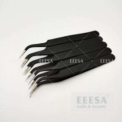China Black Manicure Metal Tool Nail Art Shaping Long Boot Stiletto Tweezers for sale