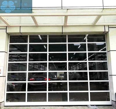 China Sliding 50mm 5000mm Height Glass Panel Garage Doors for sale