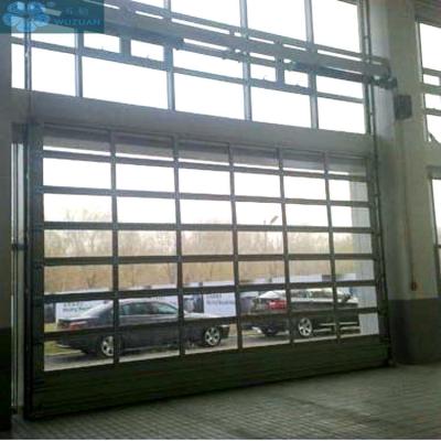 China 220V 2.5mm Galvanized Steel PC Glass Panel Garage Doors for sale