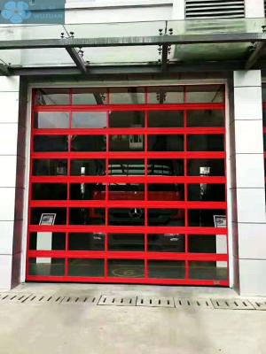 China Fire Resistant 40mm 3mm Hinge Glass Panel Garage Doors for sale