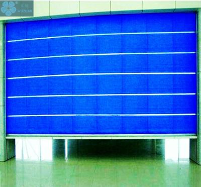 China Blue 1.2mm Curtain 0.25KW Fireproof Garage Door for sale