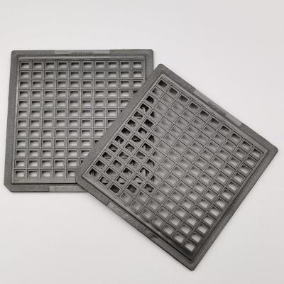 China Electronic Components Waffle Pack Chip Trays ABS ESD Trays For IC for sale