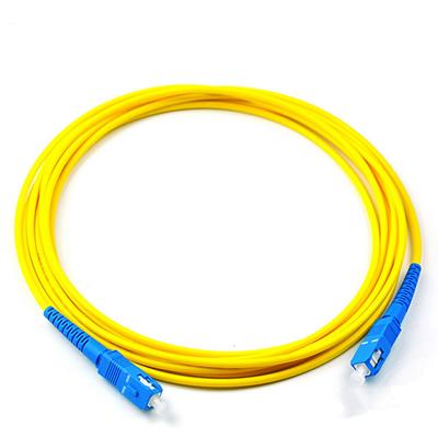 China SC/UPC Fiber optic patch cord Singlemode Simplex 2.0mm Yellow OFNP cable for sale
