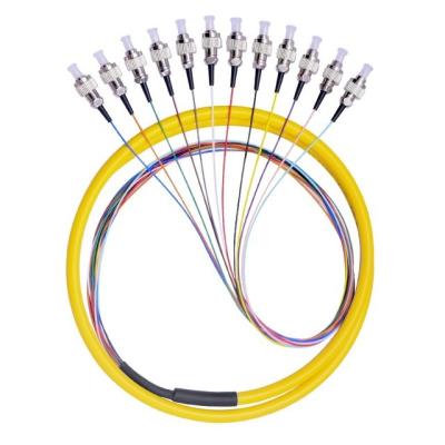 China 12 Core FC / UPC Fiber Optic Pigtail 12 Color Fan Out Fiber Pigtail With LSZH Cable for sale