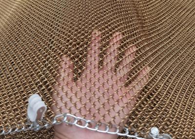 China 1.5mm Metal Mesh Drapes For Fireplace Room Dividers for sale
