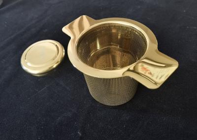 China Food Grade Mirror Polishing Metal Loose Tea Infuser Double Handles for sale
