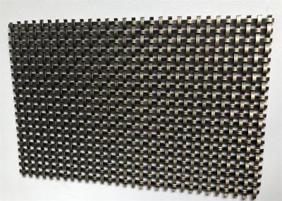 China Pre Crimped Stainless Steel Copper Plating Woven Wire Mesh For Hallway Wall for sale