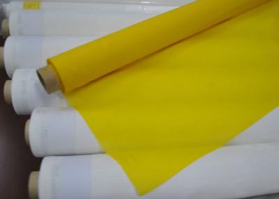 China Low Elongation Polyester Silk Bolting Cloth For Screen Printing , White / Yellow Color for sale