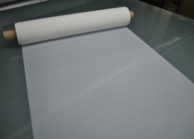 China Blanco de la malla de la impresión de pantalla de seda del poliéster de la alta precisión para la impresión de cristal en venta