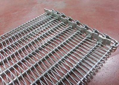 China Snacks Deep Fry Wire Ss Conveyor Belt With Baffle , Balanced Weave Belt for sale