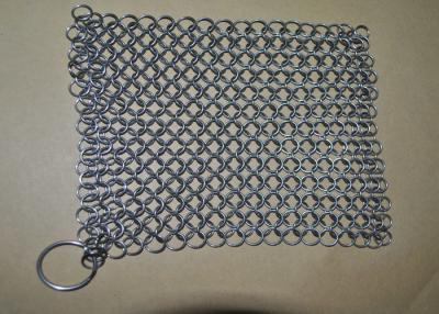 China SGS Stainless Steel Chainmail Scrubber , 30 Ringer Cast Iron Cleaner For Kichen Pan Cleaning for sale