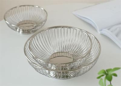 China Modern 20cm Stainless Steel Wire Basket Decorative Style Bread Metal Fruit Vegetable Bowl en venta
