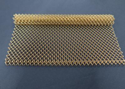 Cina Colore oro bronzo Decorativo Metal Curtain Coil Drapery Mesh Panel Parete in vendita