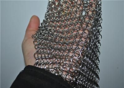 China Square Stainless Steel Chainmail Scrubber With Non-toxic , Cast Iron Cleaner for sale