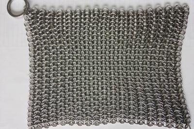 China 6*8 Inch Stainless Steel  Cast Iron Skillet Cleaner Chainmail Scrubber For Cast Iron Pan for sale