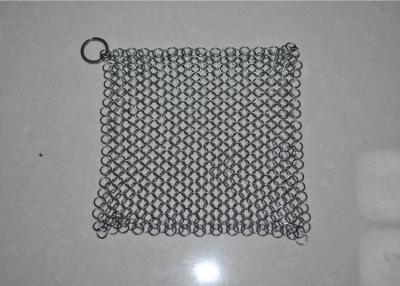 China 4X4 Inch 316L Stainless Steel Chainmail Scrubber for Cast Iron Pan for sale