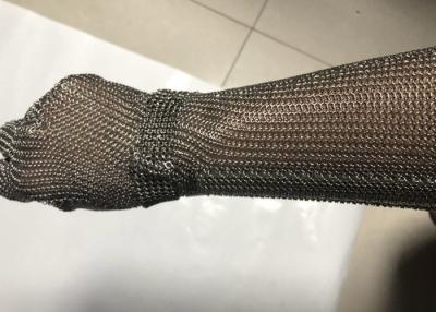 China 19cm Extended Cuff Chain Mail Stainless Steel Mesh Gloves For Slaughtering for sale