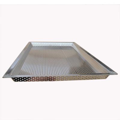 China Custom Stainless Steel Mesh Tray Punched Hole Baking Trays FDA Standard for sale