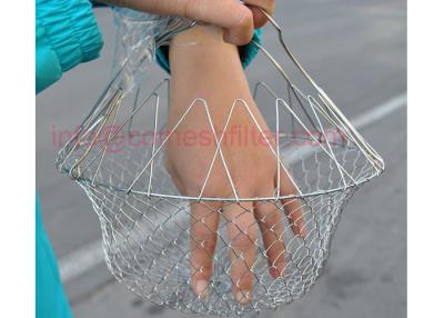 China Durable Fold Steam Rinse Fry Food Net Cook Chef Basket Strain Kitchen Tool for sale