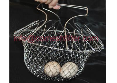 China Foldable Strainer Basket Colander Deep Frying Corrosion Resistant for sale