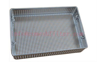 China Stackable Medical Stainless Steel Perforated Basket Storage Or Filtering With Handle for sale