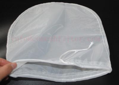 China FDA LFGB Hemp Organic Cotton Nylon Filter Bag / Mesh Nut Milk Bag For Coffee Juice for sale