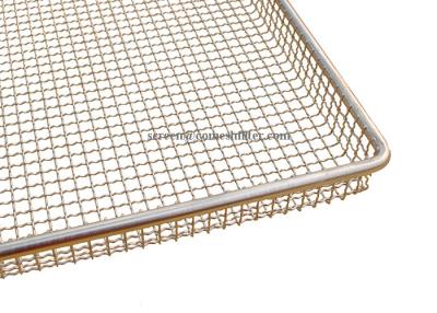 China Polished Stackable Woven Wire Mesh Tray For Fruits And Vegetables Drying for sale