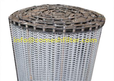 China High Temperature Galvanized Carbon Steel Metal Mesh Conveyor Chain Driven Belt for oven wood drying for sale