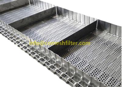 China Stainless Steel 314 304 Wire Mesh Chain Link Perforated Flat Plate Slat Cooling Conveyor Belt for elevator for sale