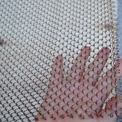 China 4*4mm Hole Decorative Wire Mesh Aluminum Round Bronze Architectural Metal Mesh Curtains for sale