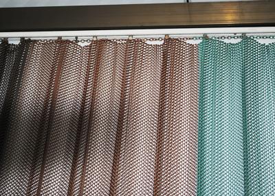 China Architectural 3mm Aperture Cascade Coil Drapery Aluminum Decorative Mesh Curtain For Ceiling for sale